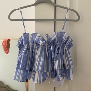 Cinq a Sept Cropped Stripped Top